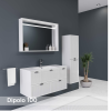 Dipolo 100 cm Led Aynalı Banyo Dolabı Takımı - Beyaz (MDF Lam & Mebran Kapak)