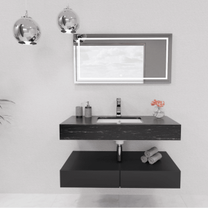 Terra 100 cm Led Aynalı Banyo Dolabı Takımı (MDF Lake Gövde & Mdf Lake Kapak)